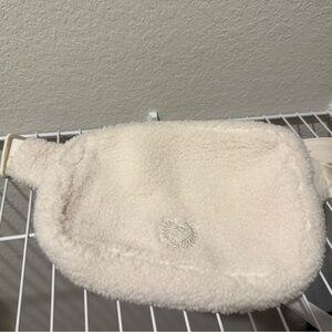 Pink Cream Fleece Belt Bag